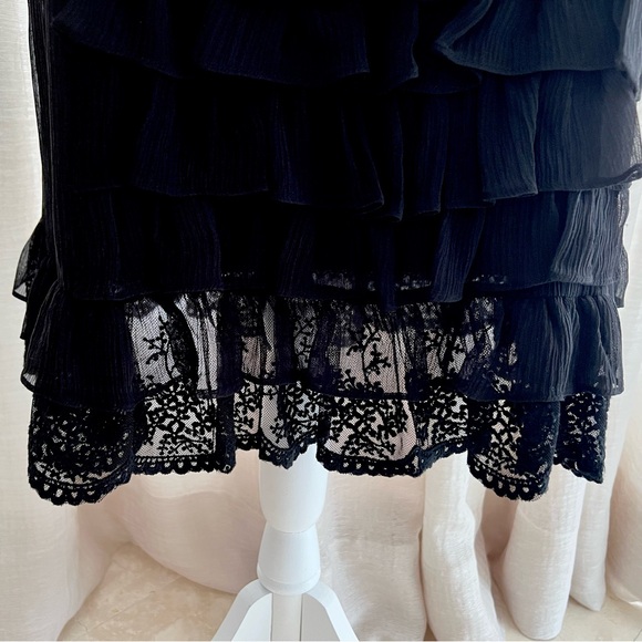 Juicy Couture Silk Y2K Black Ruffled Party Midi Dress - Picture 6 of 10
